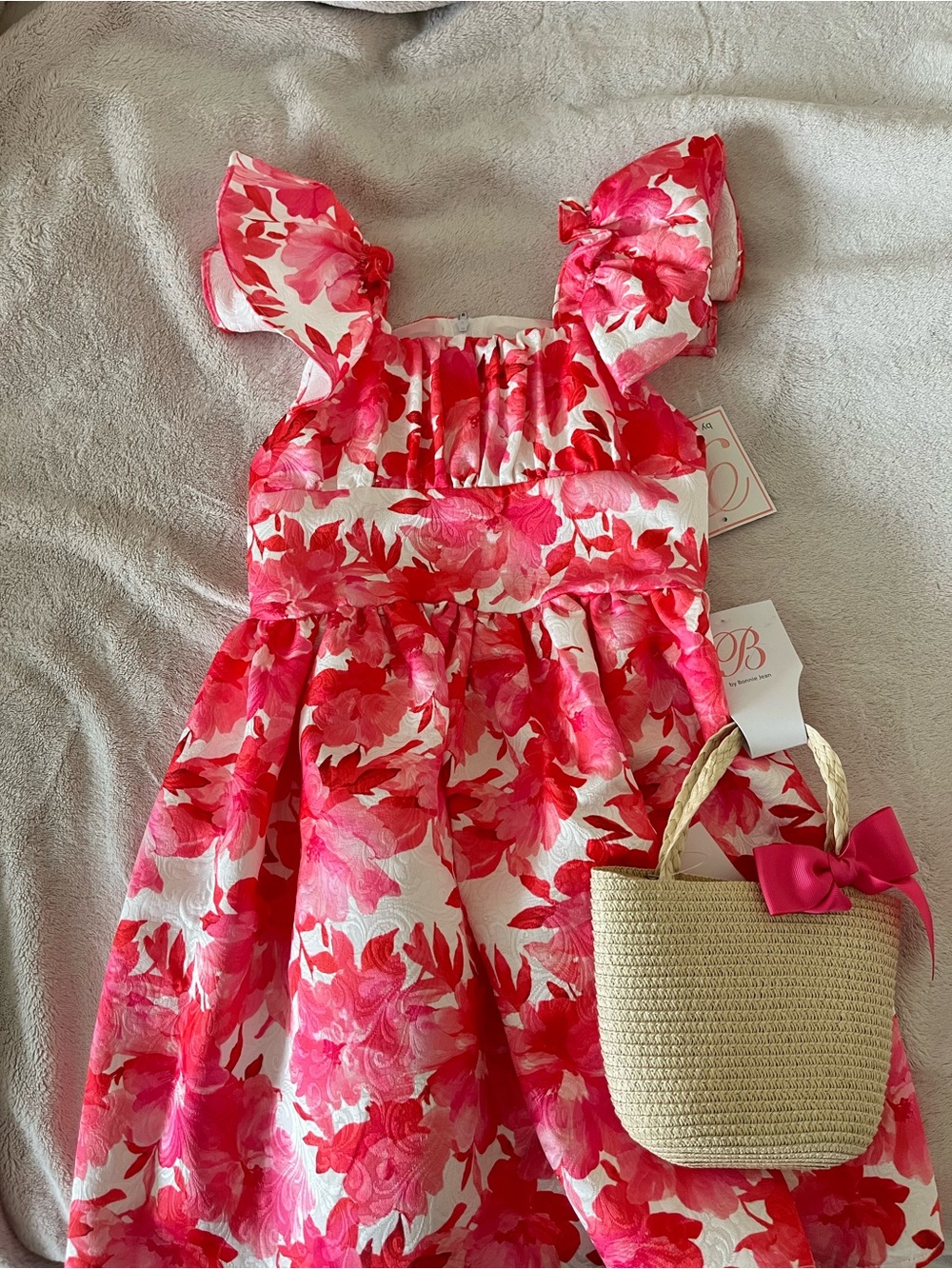 Girls Dress Bundle Blush Pink Floral and Pearl Waist Tulle Dress NWT